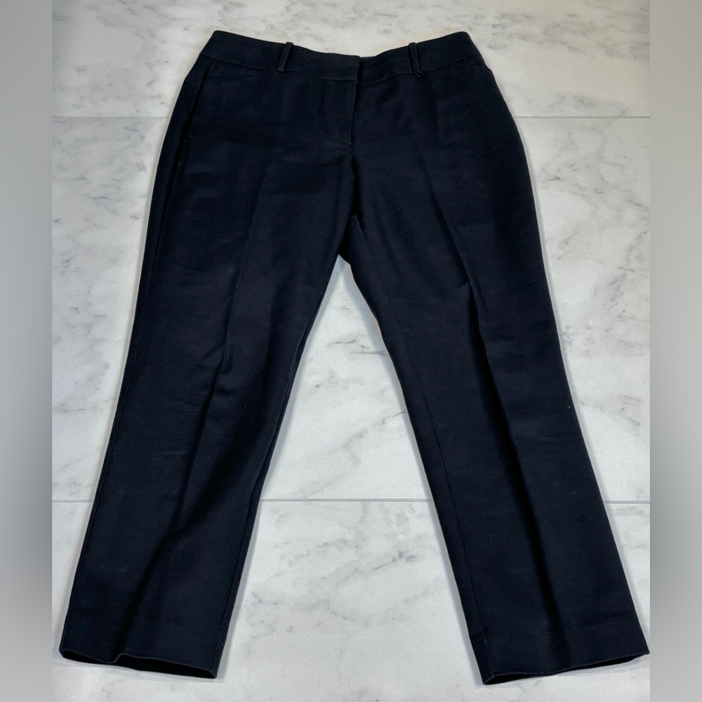Ann Taylor Cotton Classy Navy Blue Cotton Cropped Pants